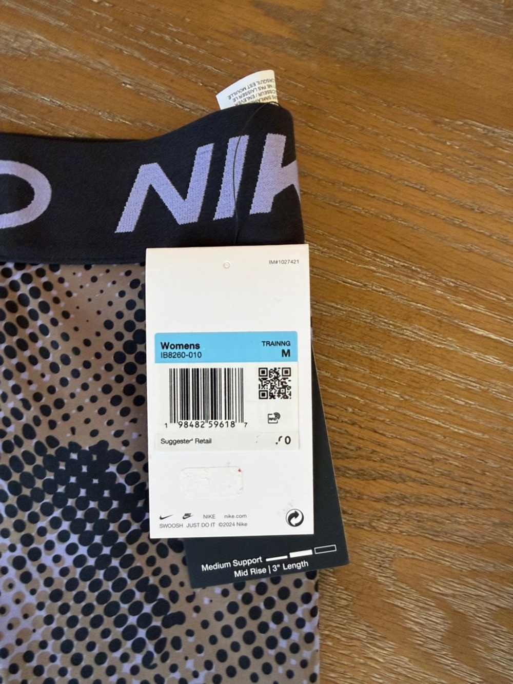 Nike Pro Black and Purple Dot-Print Training Shorts - Picture 2 of 8